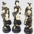 ansamblu de statuete " Klezmer Band". sculptura in fildes si lemn. cca 1900
